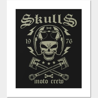 Skulls Moto Crew Posters and Art
